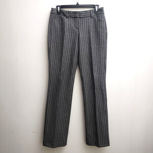 Express Editor Barely Boot Low Rise Dress Pants 2 Gray White Stripes Stretch